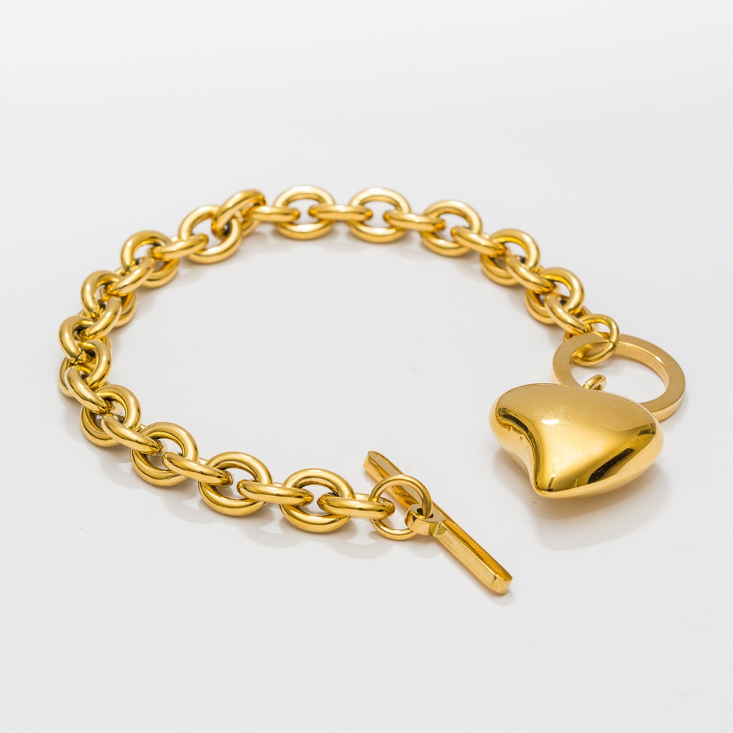 Golden Heart Chain Bracelet
