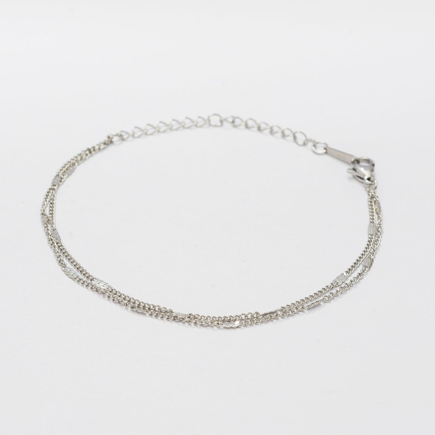 Fine Link Double Chain Bracelet