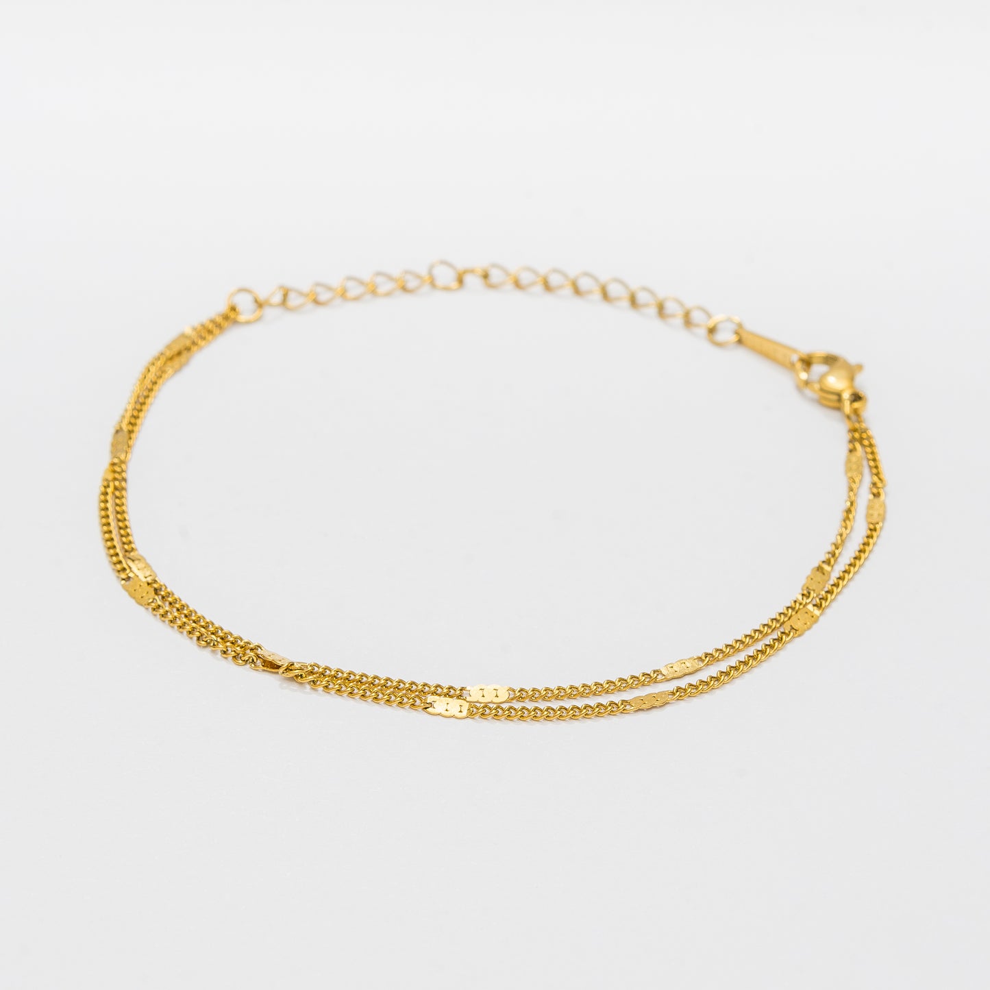 Fine Link Double Chain Bracelet