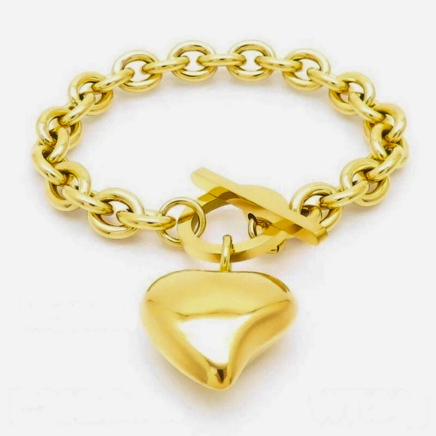 Golden Heart Chain Bracelet